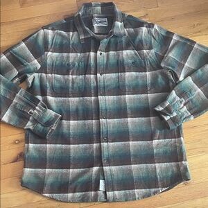 Mens Schott Bros Ombré Plaid Flannel Shirt